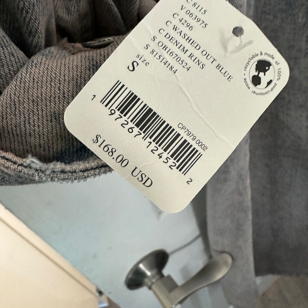 Free people “Ana Lou Distressed Denim Duster - Picture 4 of 8